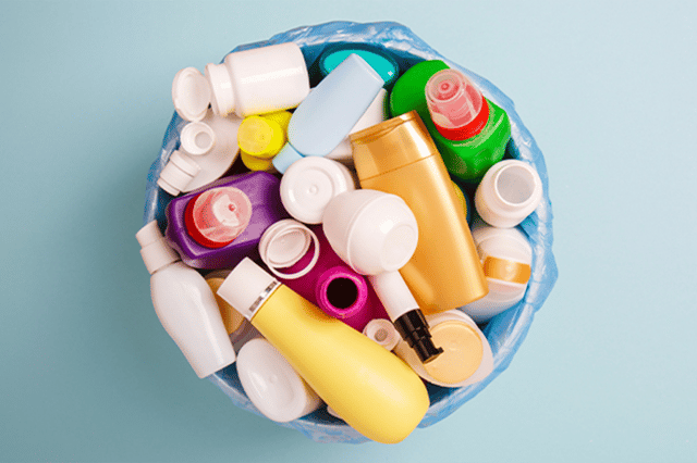 Pile of HDPE bottles